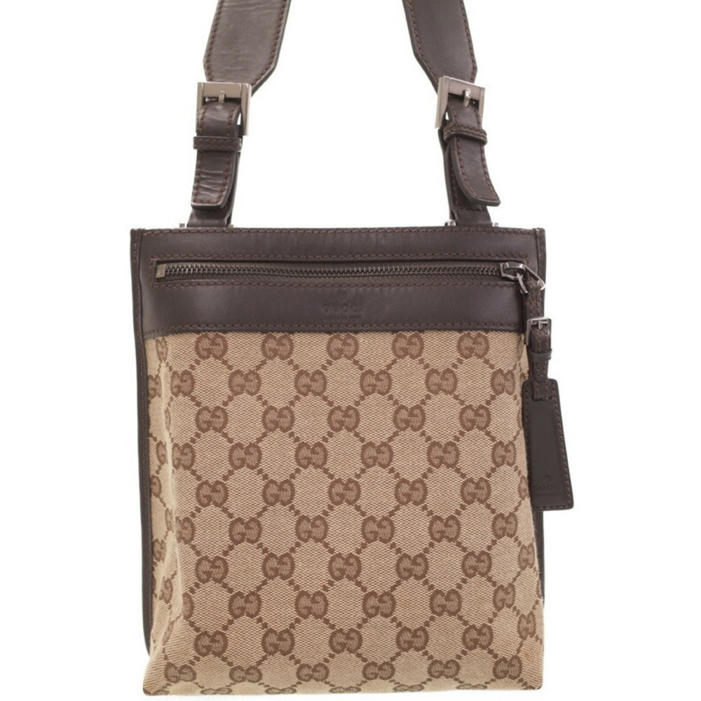 Gucci Messenger GG Bag Brown Canvas Crossbody - Picture 2 of 9